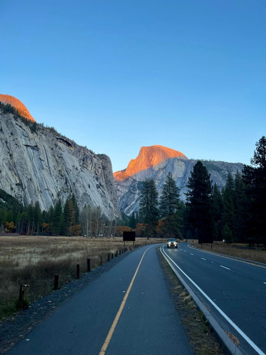 Sunset on Half Dome in Yosemite Valley, California