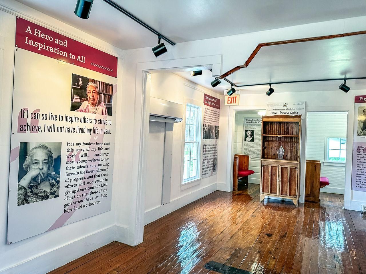 The exhibit about Alice Allison Dunnigan at the SEEK Museum in Russellville, Kentucky