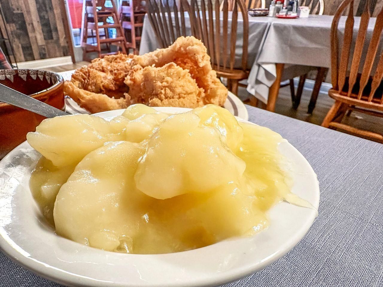 Creamy stewed potatoes at The Lighthouse Restaurant at Sulphur Well, Kentucky