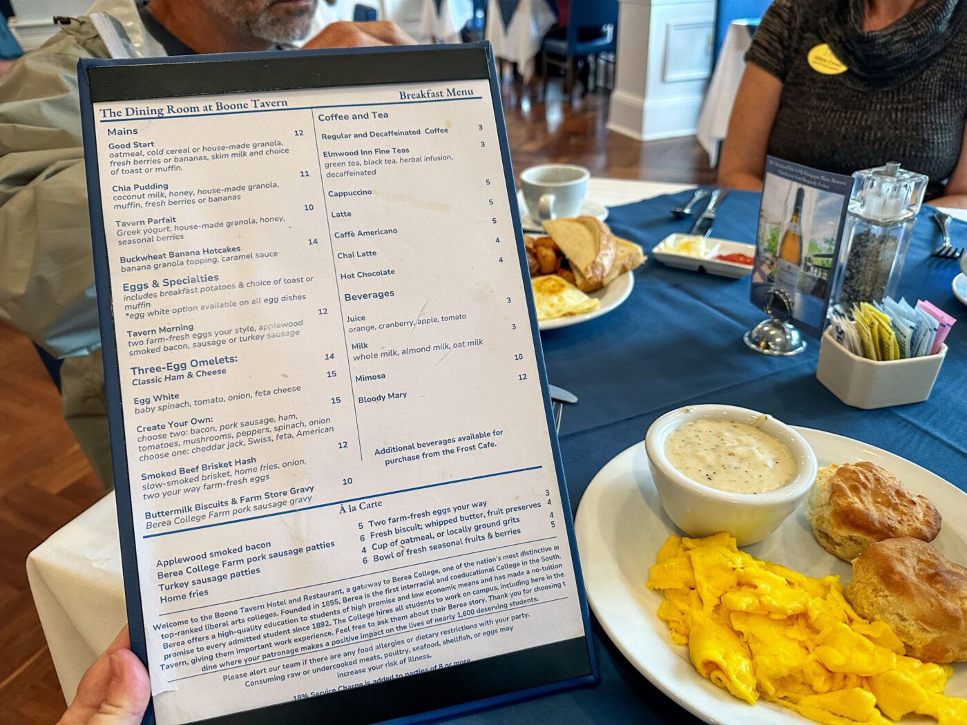 Breakfast-menu-at-Boone-Tavern-in-Berea-Kentucky