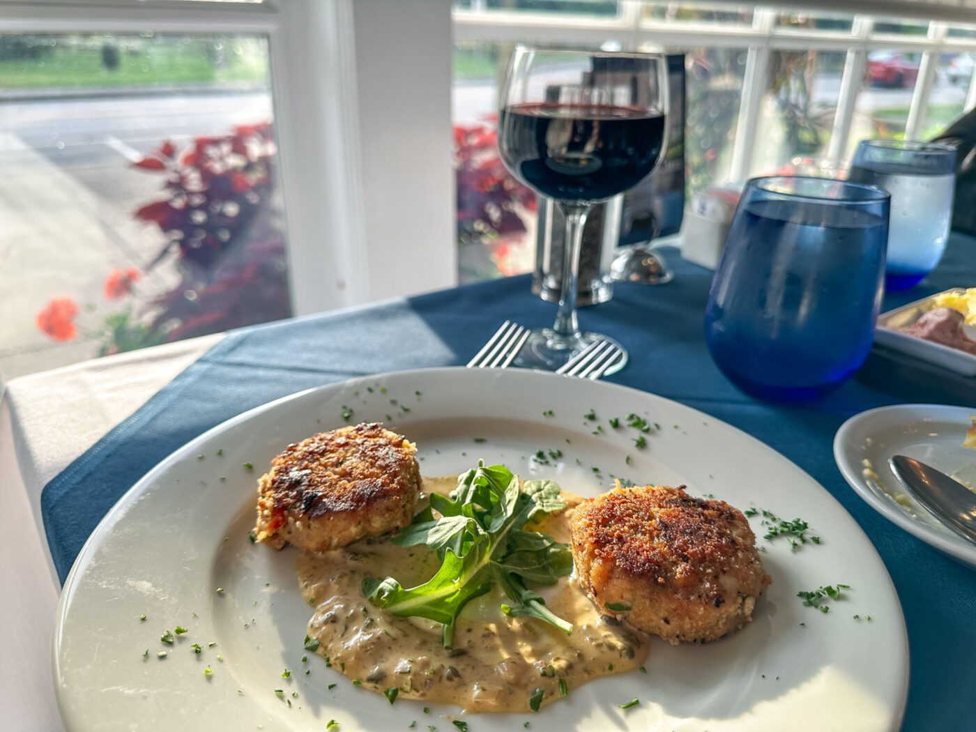 Trout cakes-with-remoulade-sauce-at-Boone-Tavern-in-Berea-Kentucky