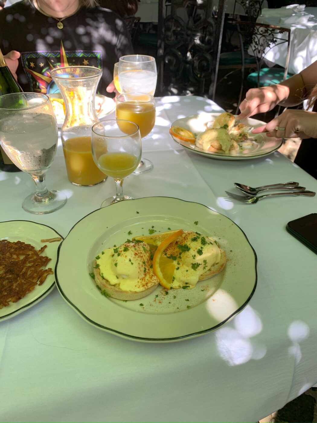 Eggs benedict at A Court of Two Sisters Jazz Brunch in New Orleans