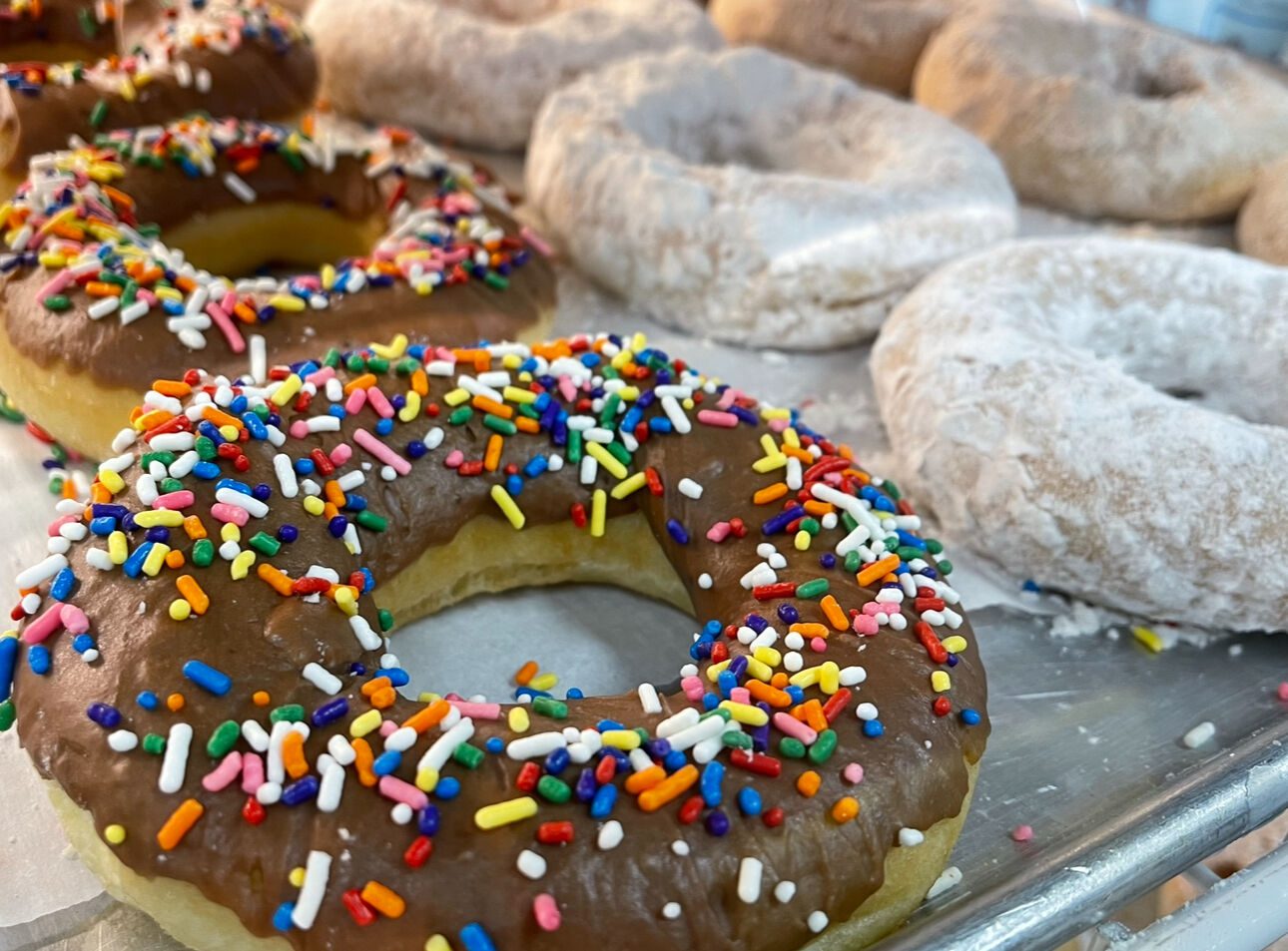 Amish donut at Farmwald's Bakery in Hart County, Kentucky