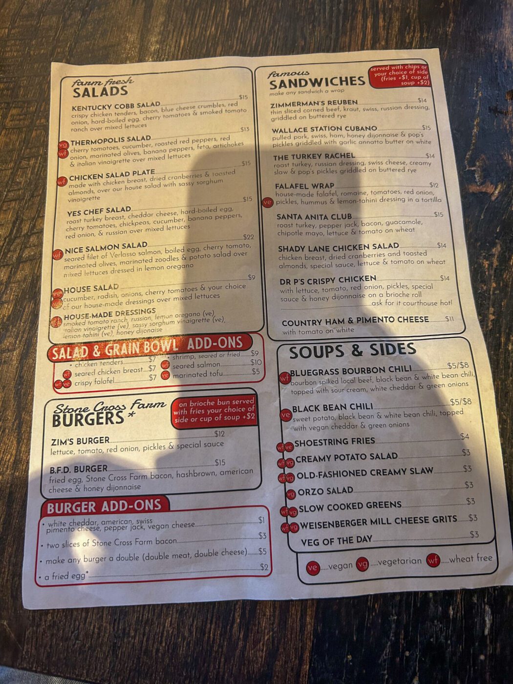 Brunch Menu at Zim's Cafe in Lexington, Kentucky