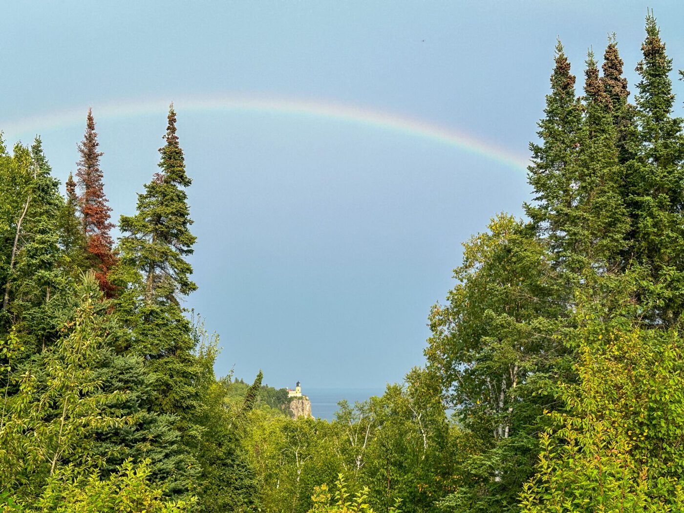 Rainbow over Split Rock Lighthouse in Two Harbors, Minnesota