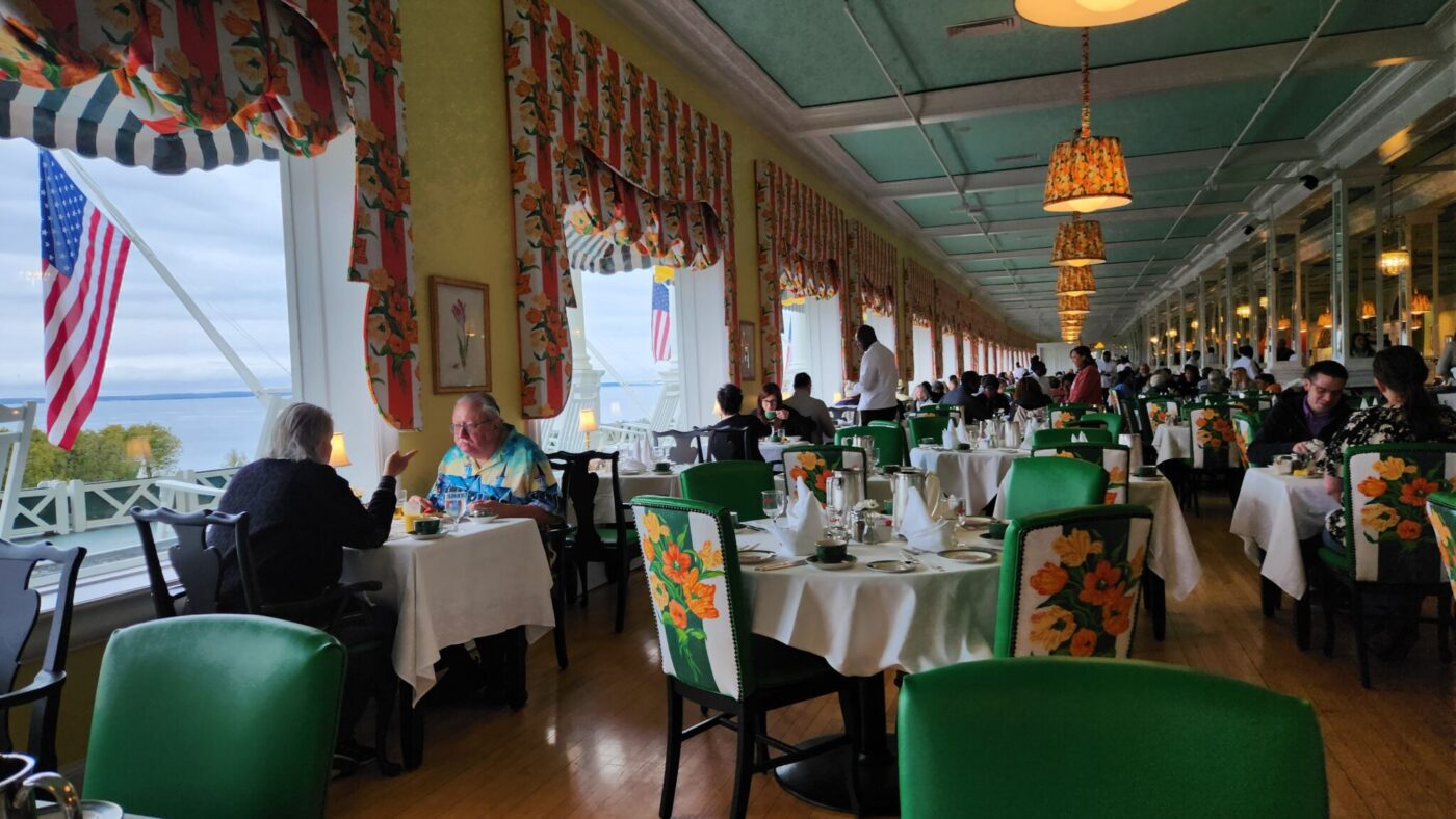 Dining at the Grand Hotel, Mackinac Island, Michigan