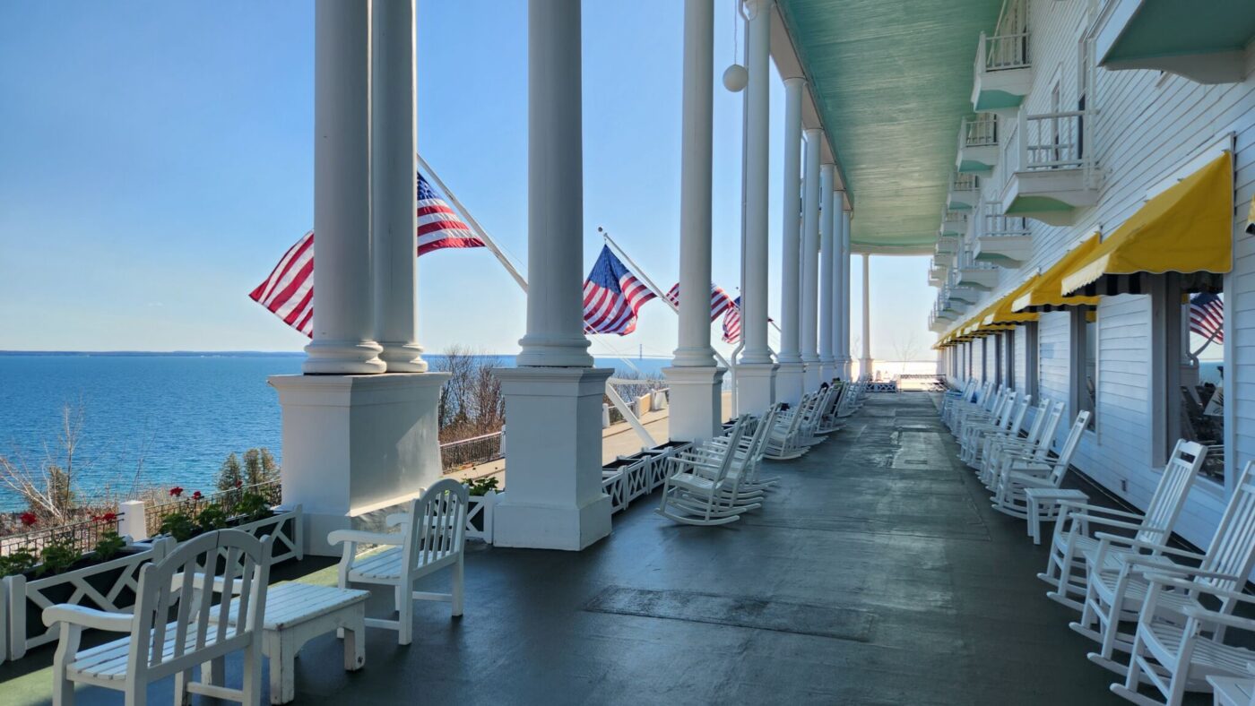 The porch at the Grand Hotel, Mackinac Island, Michigan