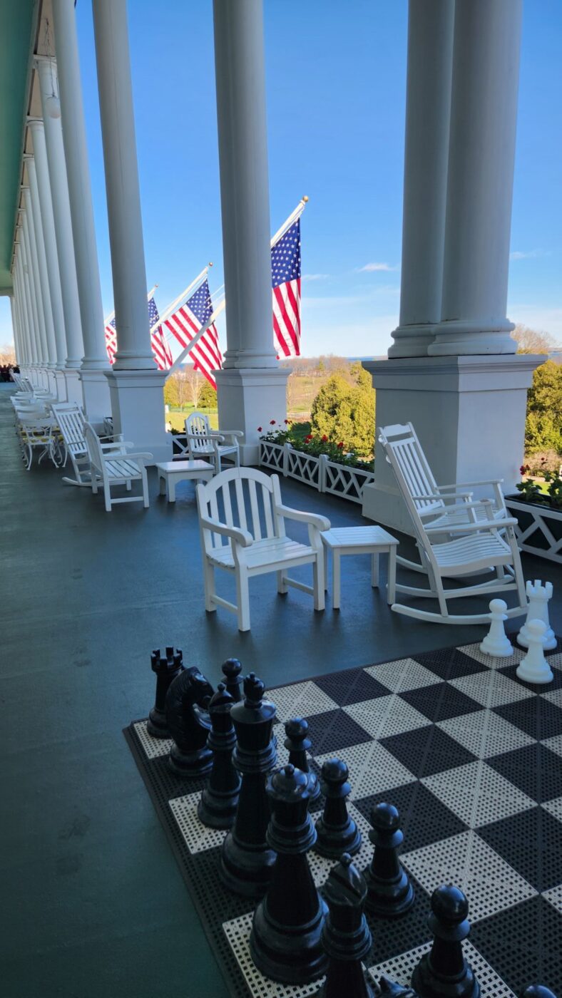 The porch at the Grand Hotel, Mackinac Island, Michigan